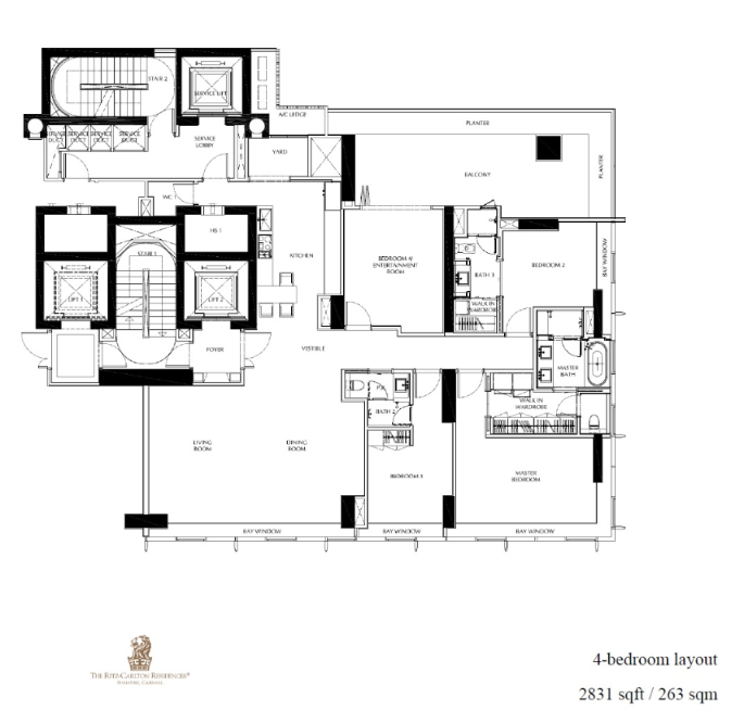 The Ritz-Carlton 丽思卡尔顿 floor plan
