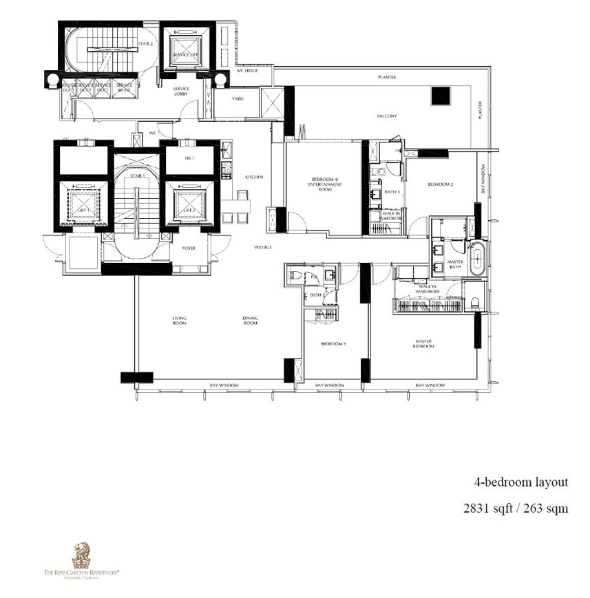 The Ritz-Carlton 丽思卡尔顿 4BR(#0602) 户型图