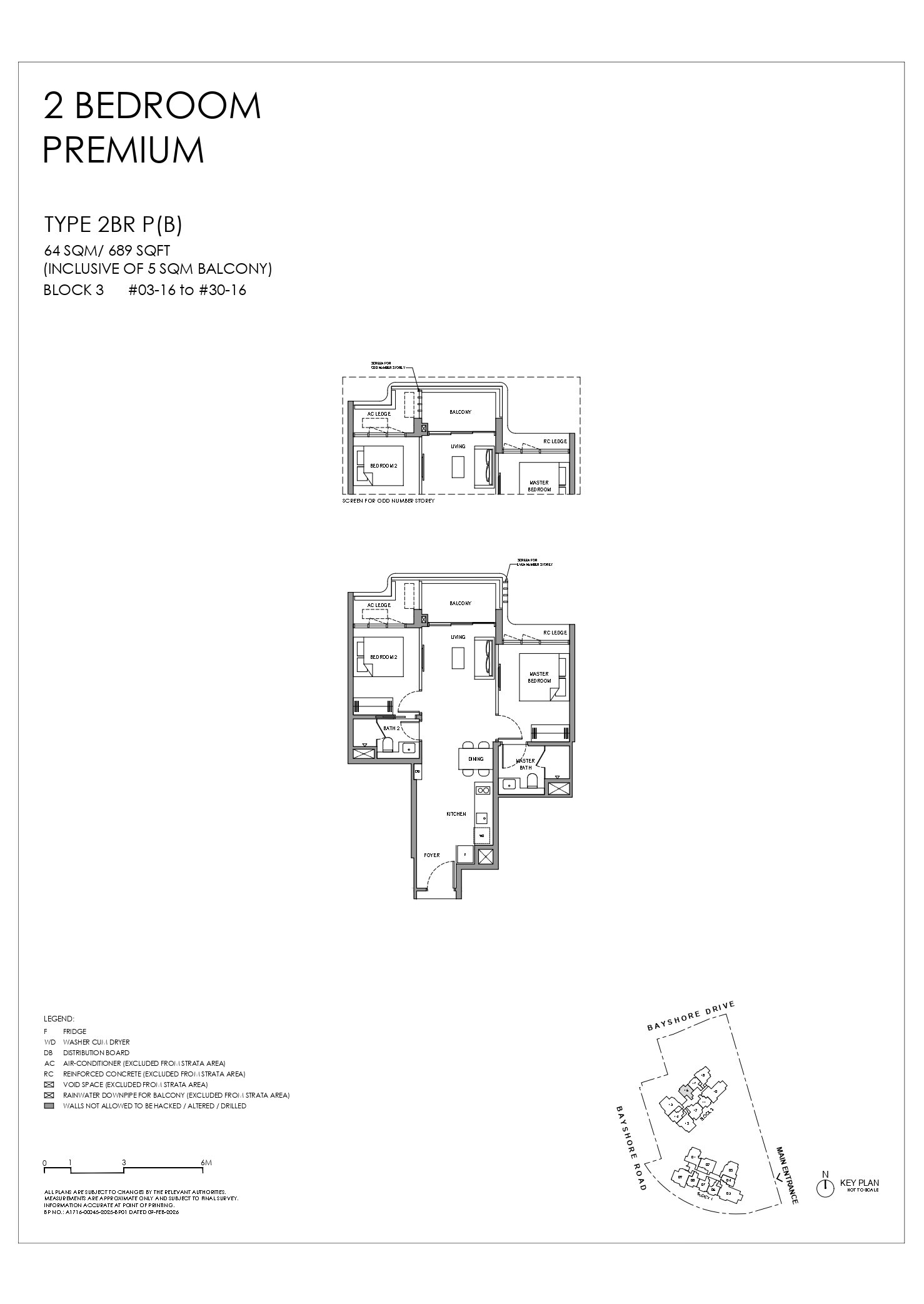 Vela Bay 首航 2BR P(B) 户型图