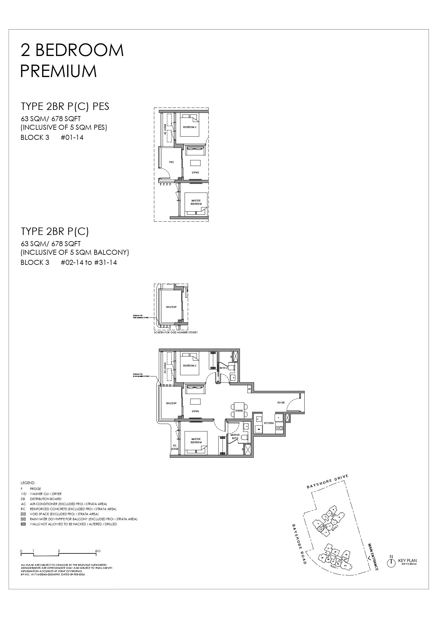 Vela Bay 首航 2BR P(C) 户型图