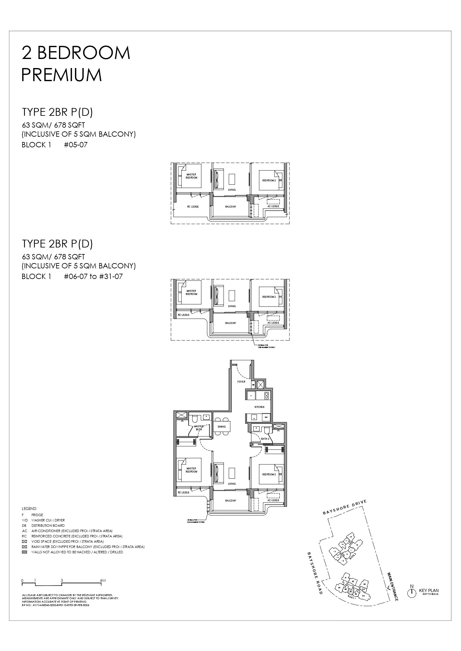 Vela Bay 首航 2BR P(D) 户型图