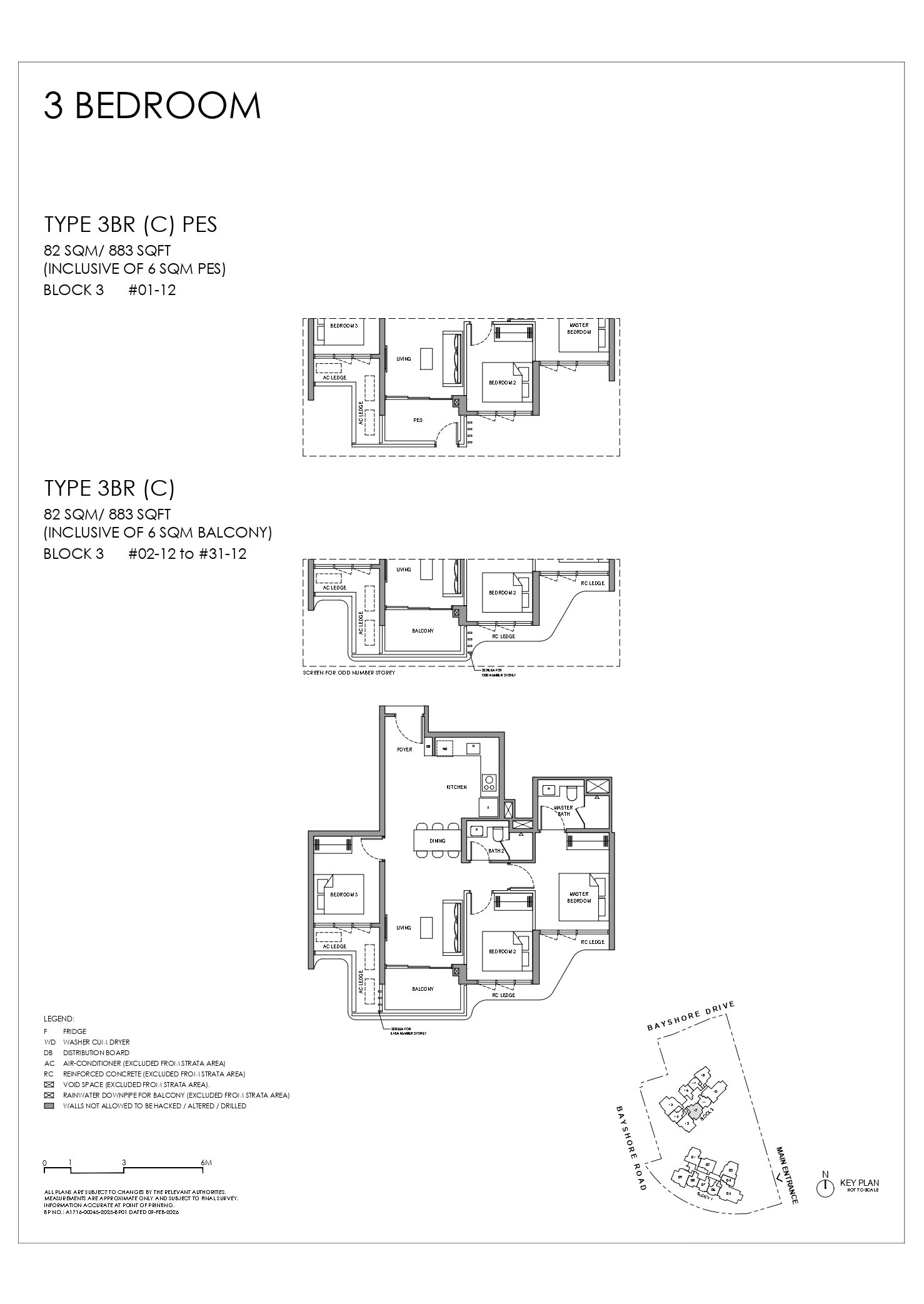 Vela Bay 首航 3BR (C) PES 户型图