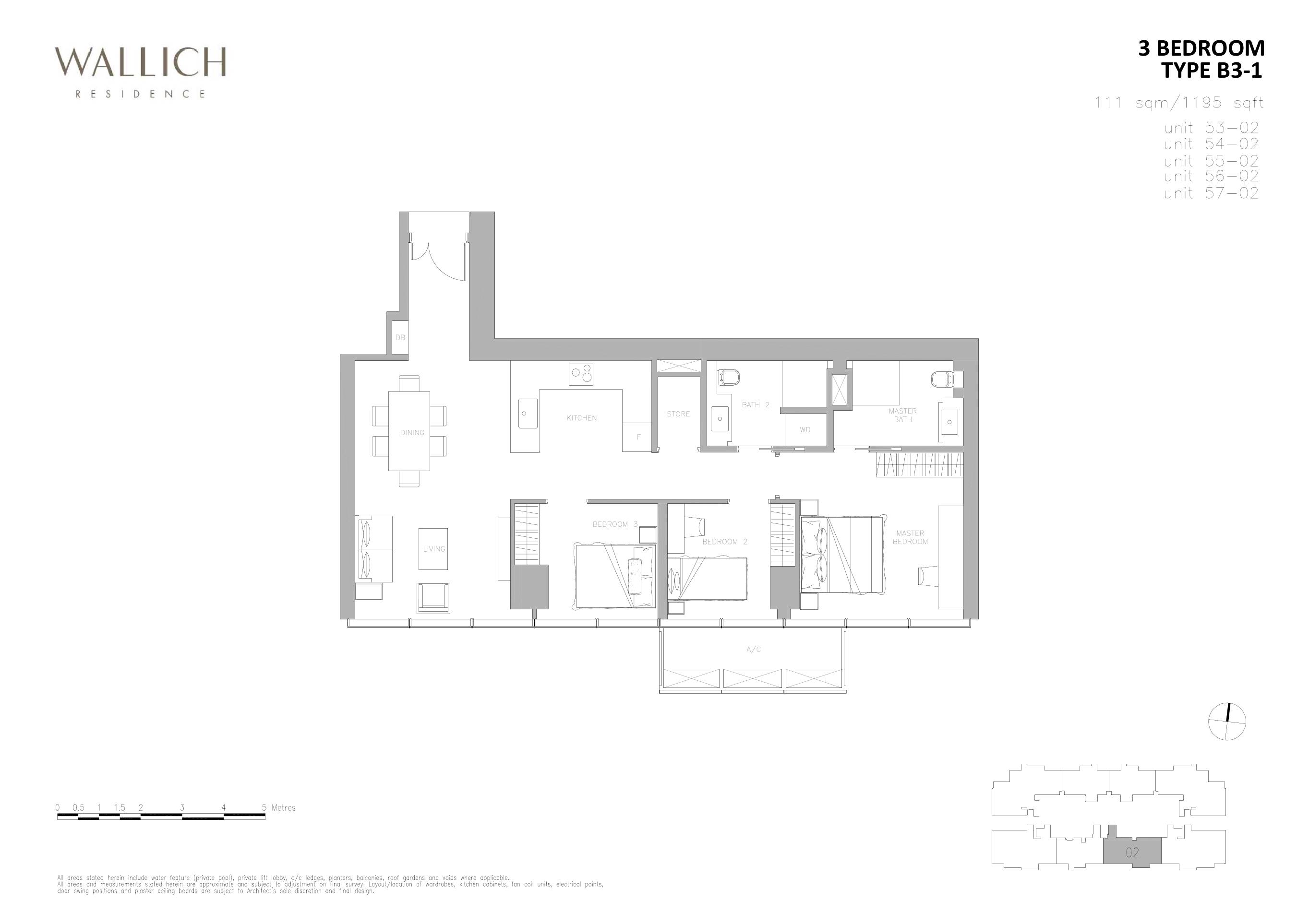 Wallich Residence 华利世家 B3-1 户型图