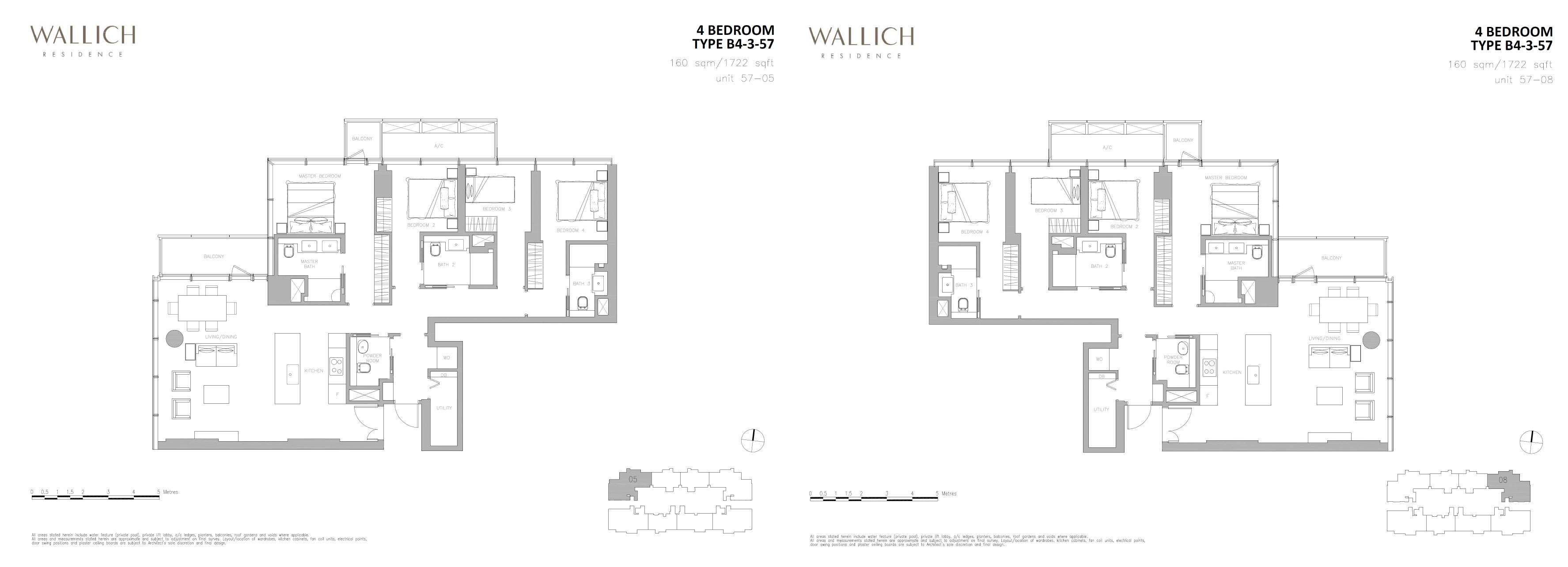 Wallich Residence 华利世家 B4-3-57 户型图