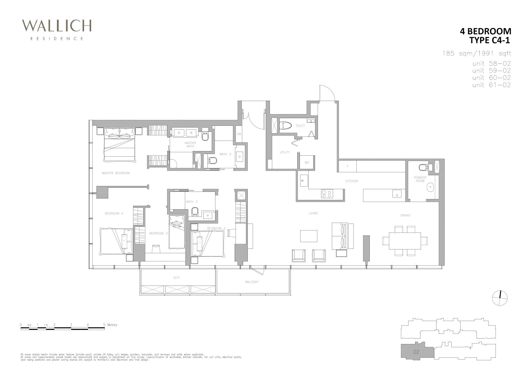 Wallich Residence 华利世家 C4-1 户型图