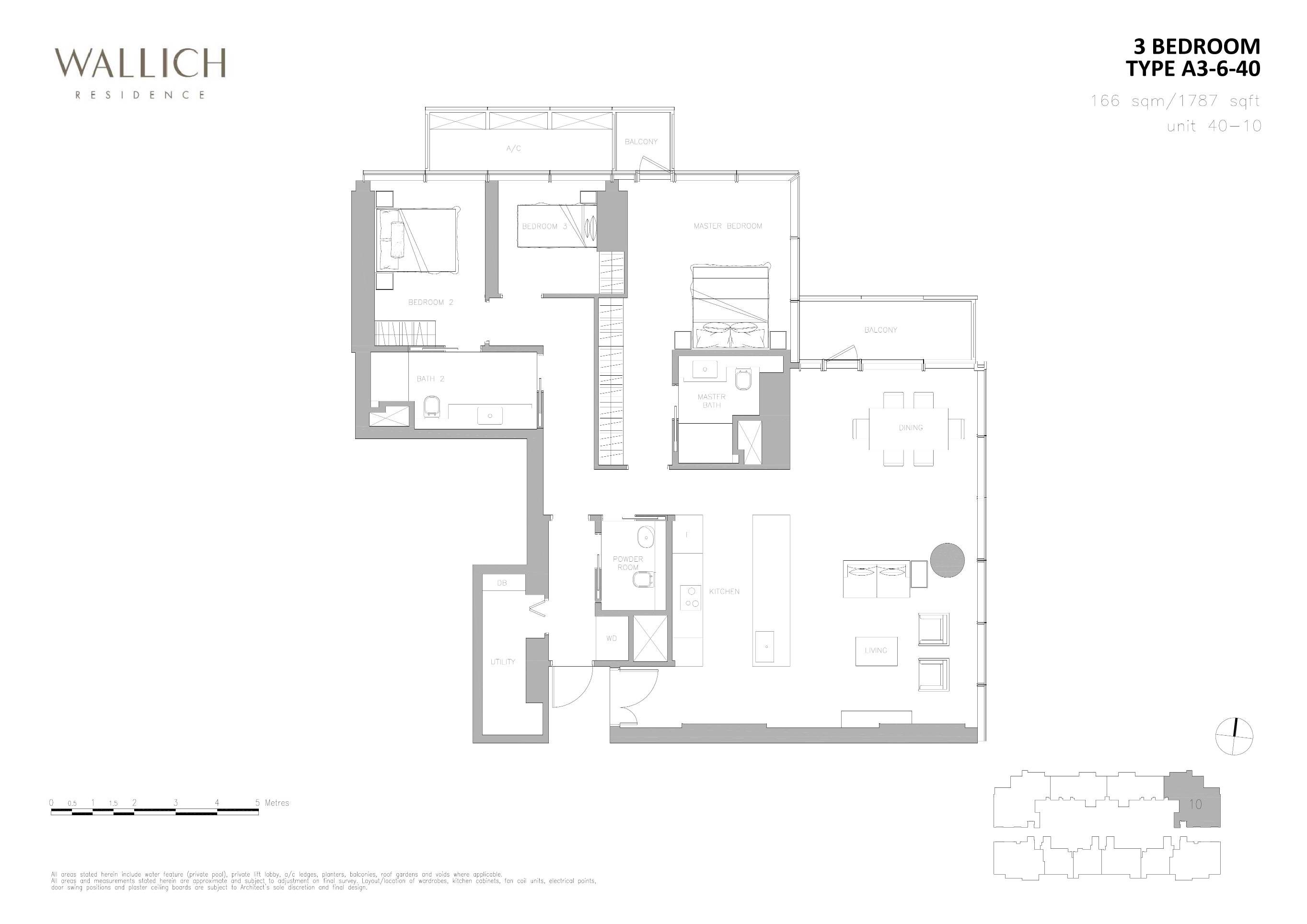 Wallich Residence 华利世家 A3-6-40 户型图