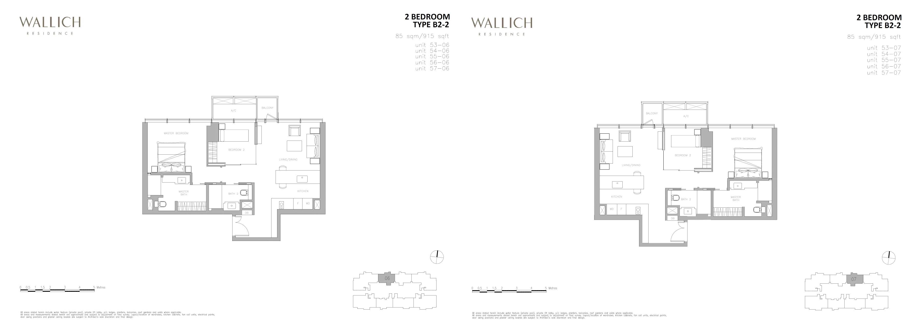 Wallich Residence 华利世家 B2-2 户型图