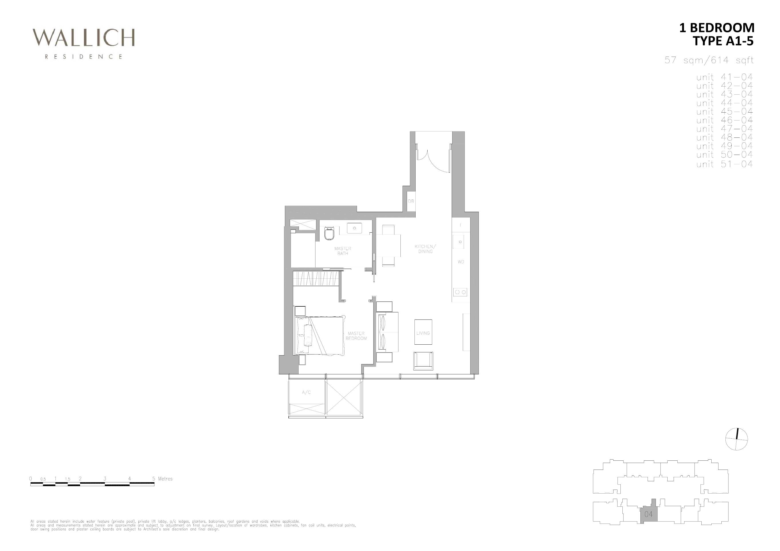 Wallich Residence 华利世家 A1-5 户型图