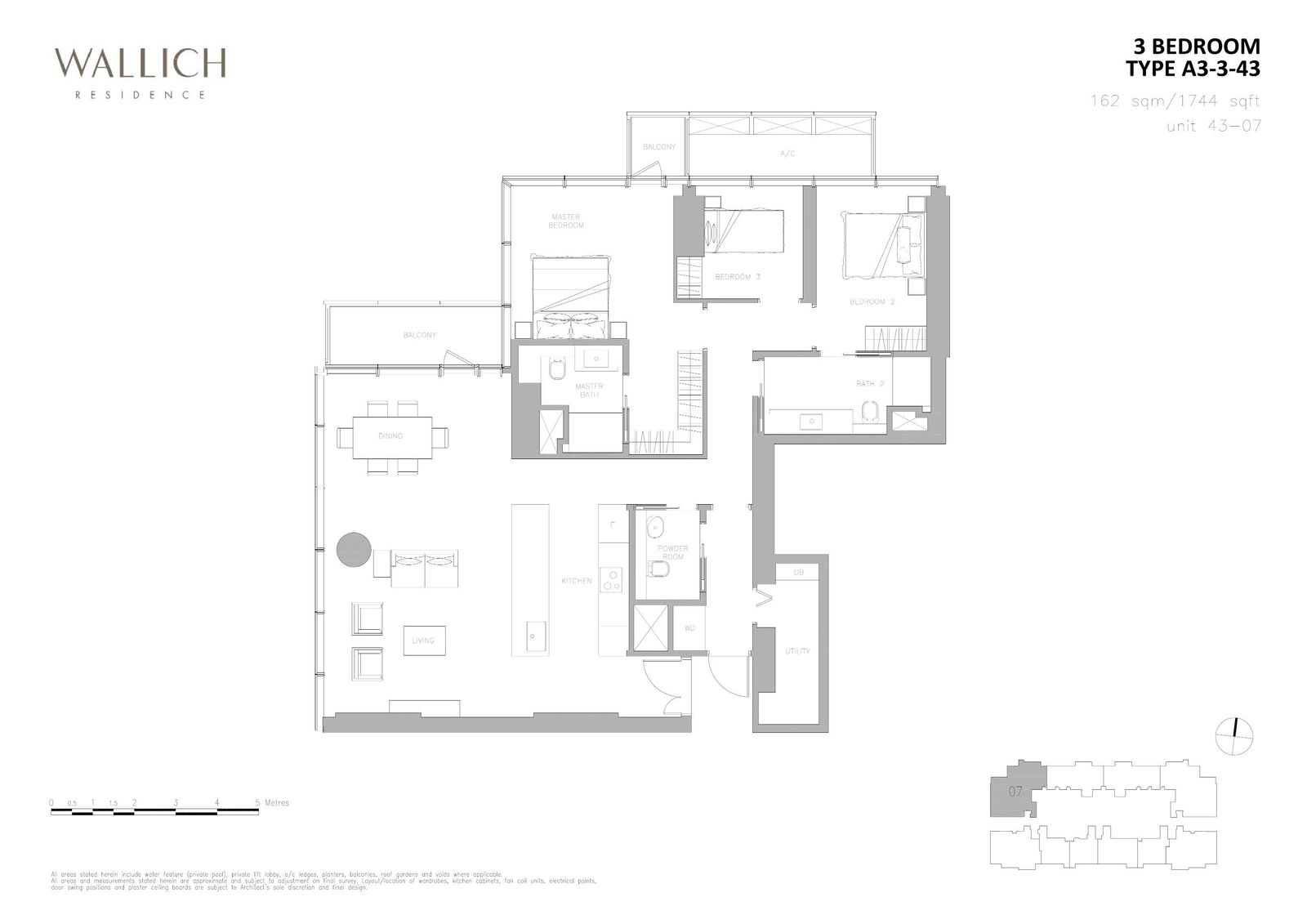 Wallich Residence 华利世家 A3-3-43 户型图