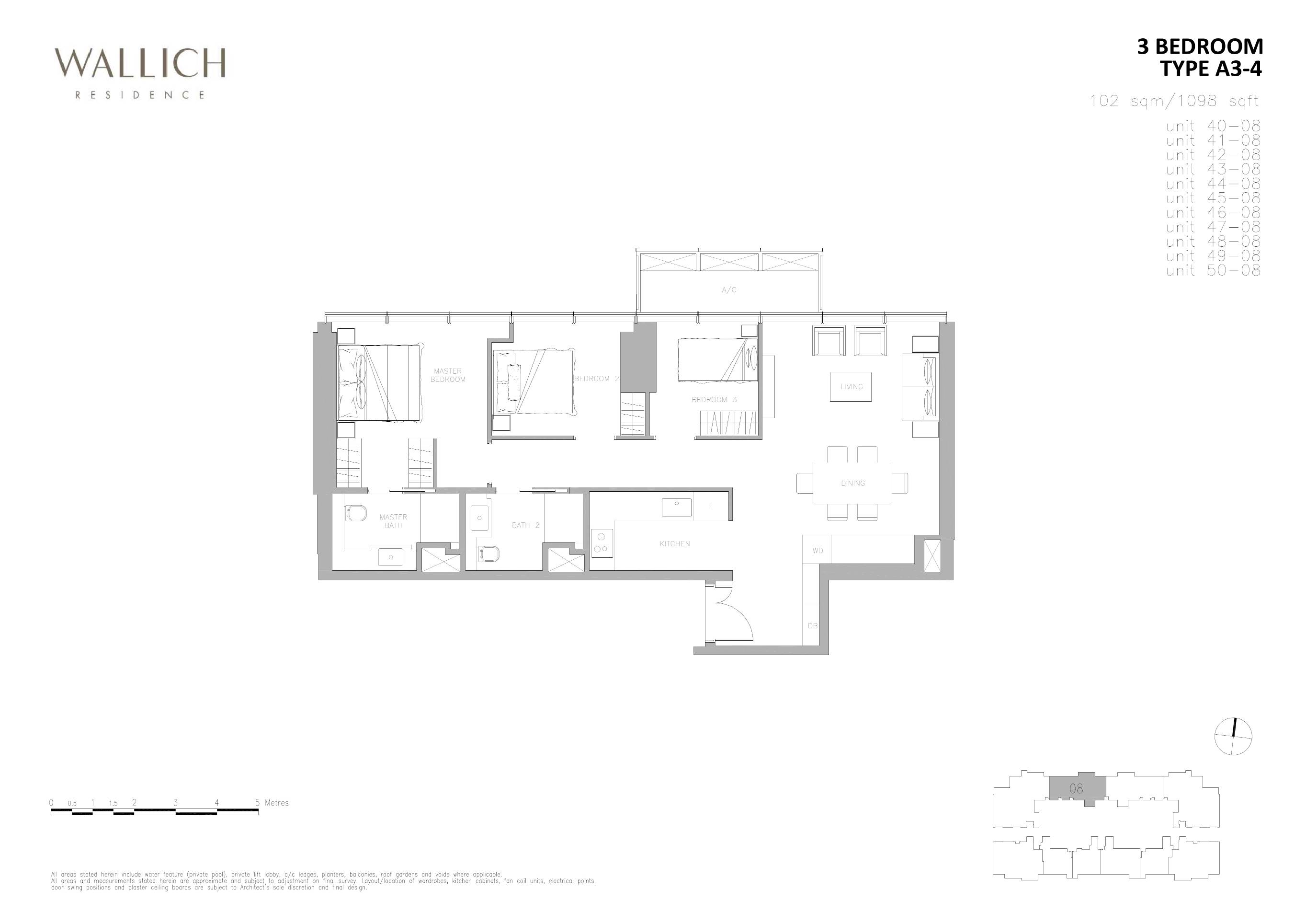 Wallich Residence 华利世家 A3-4 户型图