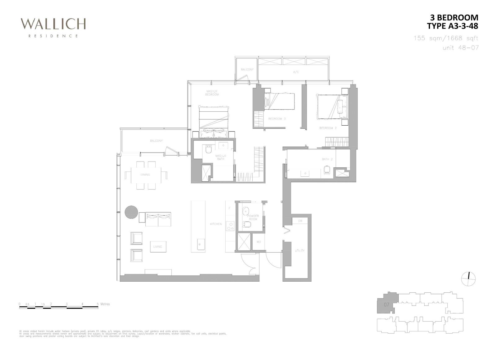Wallich Residence 华利世家 A3-3-48 户型图
