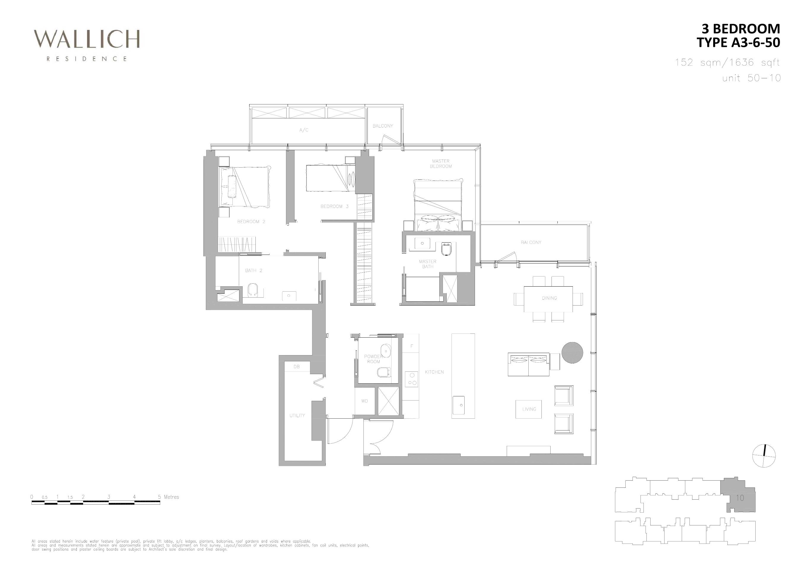 Wallich Residence 华利世家 A3-6-50 户型图