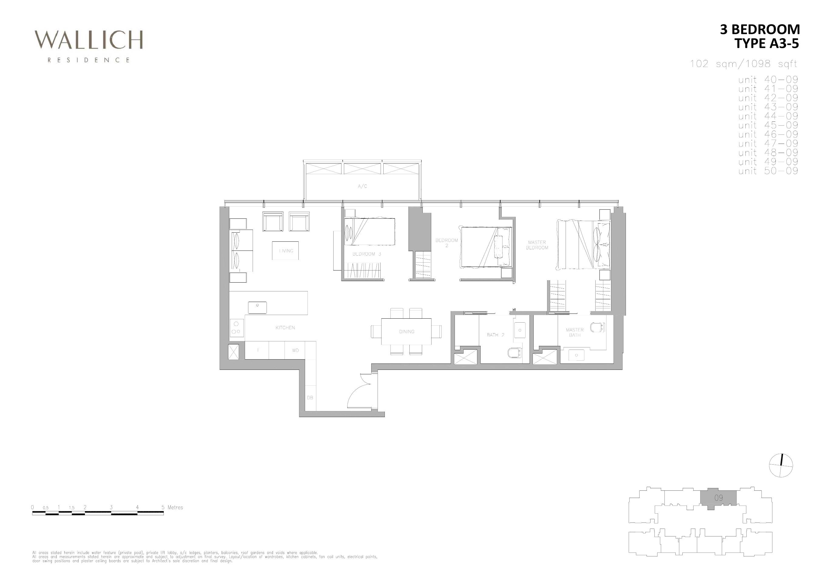 Wallich Residence 华利世家 A3-5 户型图