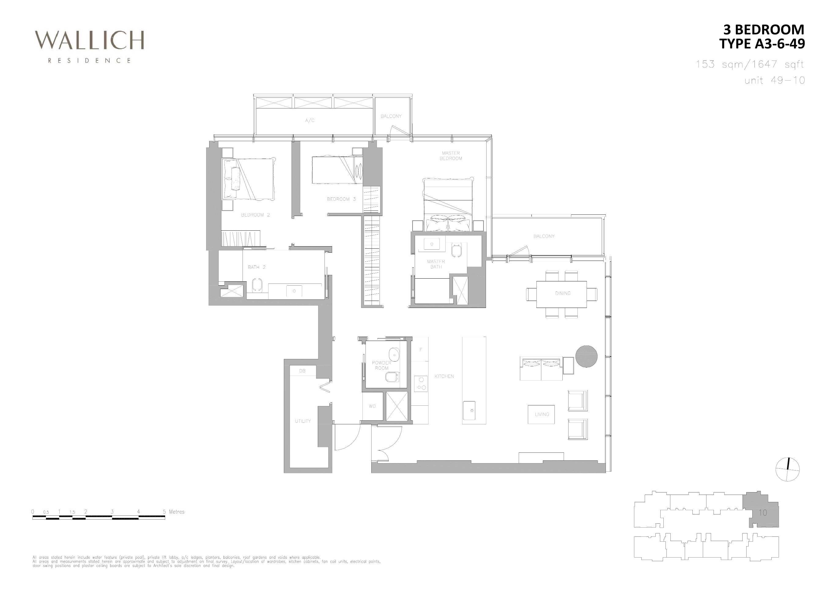 Wallich Residence 华利世家 A3-6-49 户型图