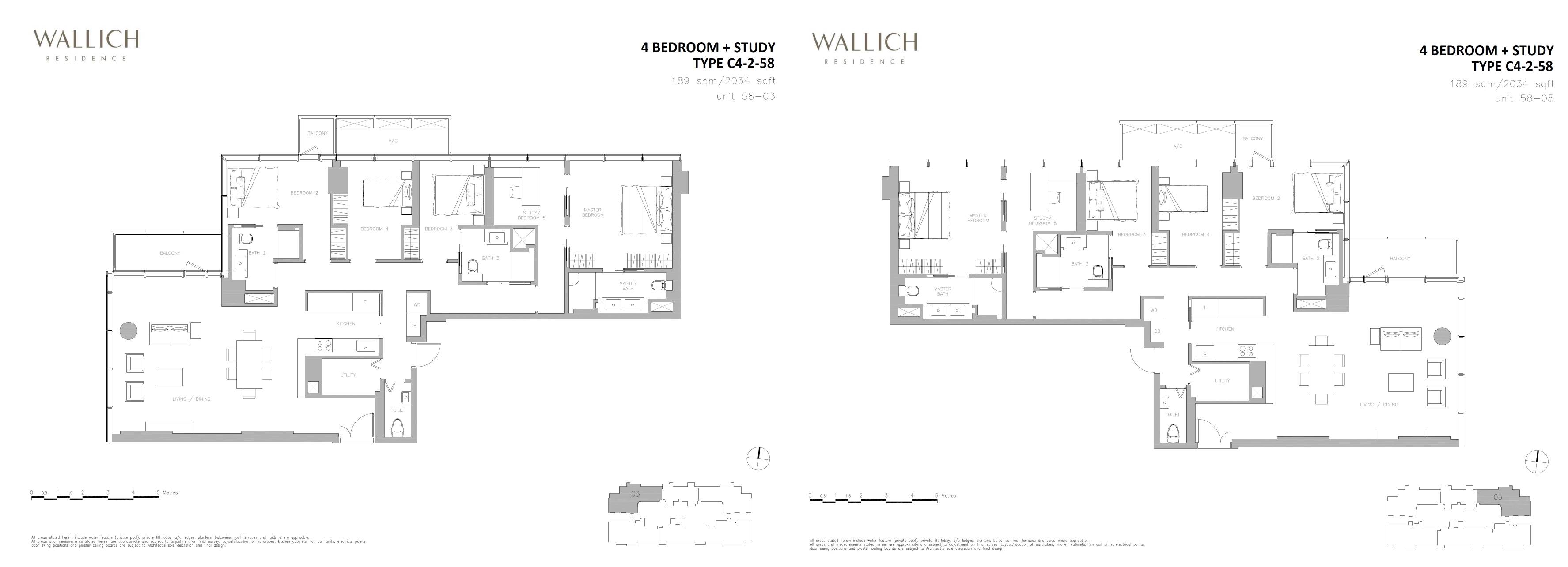 Wallich Residence 华利世家 C4-2-58 户型图