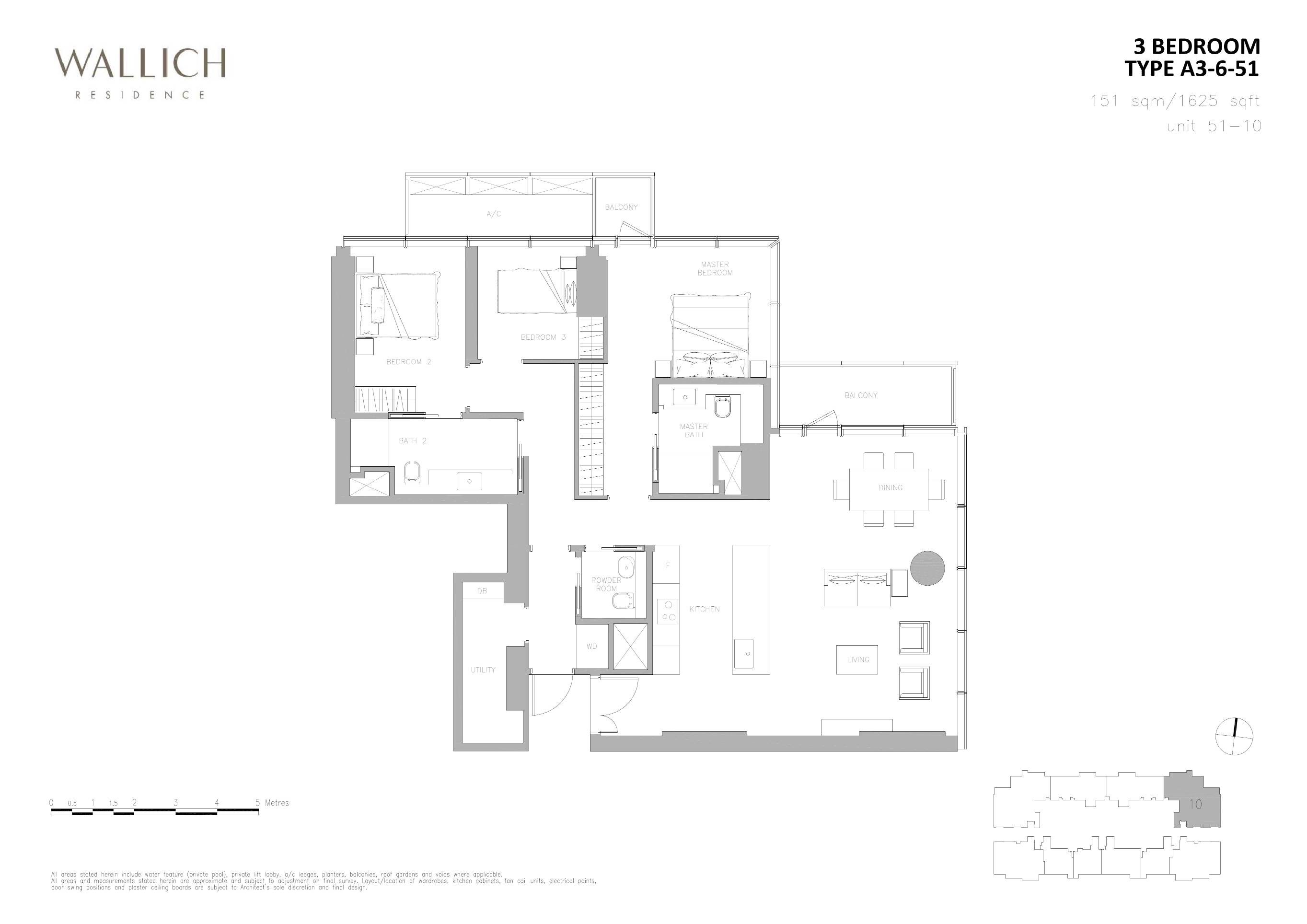Wallich Residence 华利世家 A3-6-51 户型图